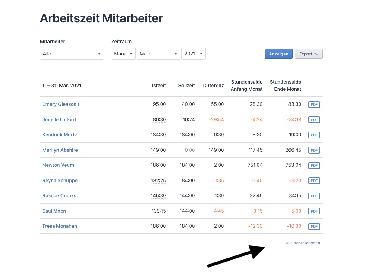 Alle PDF-Monatsberichte mit einem Klick herunterladen